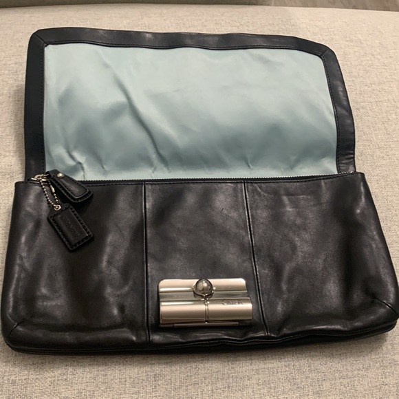 Coach Oversized Black Kristen Clutch with Silver Hardware - Picture 5 of 13